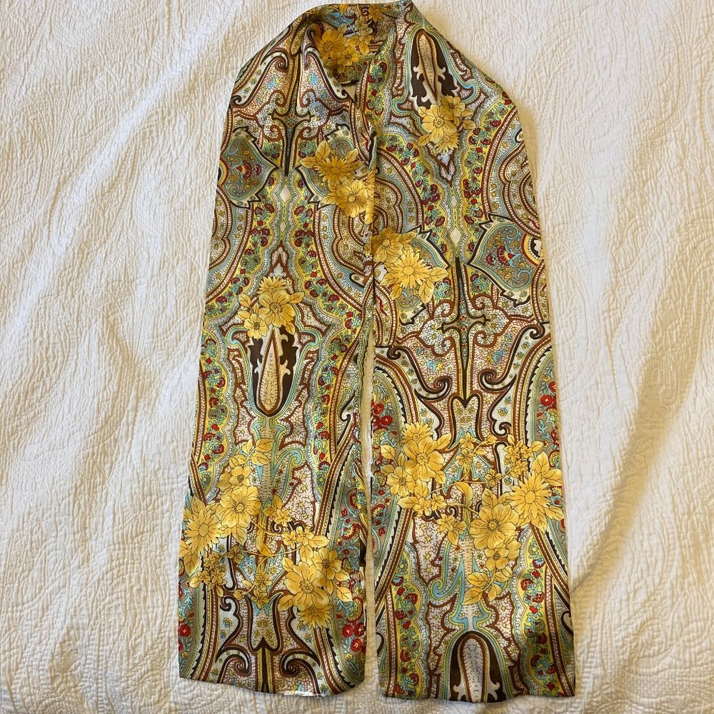 Beautiful Satin Floral Scarf